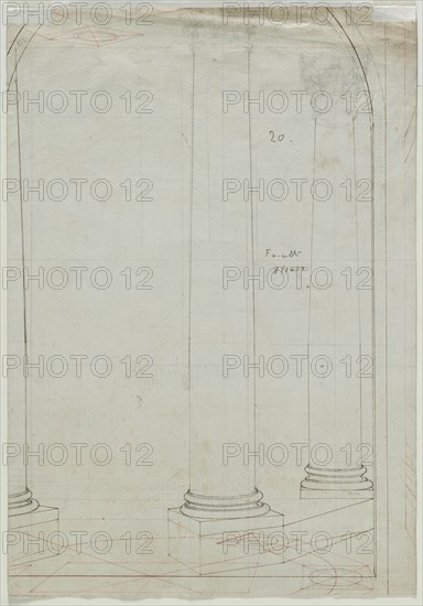 Architectural Drawing of Columns (verso), c. 1810-1820. Creator: Pietro Fancelli (Italian, 1764-1850).
