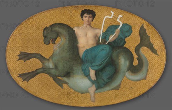 Arion on a Sea Horse and Bacchante on a Panther (pair), 1855. Creator: William Adolphe Bouguereau (French, 1825-1905).