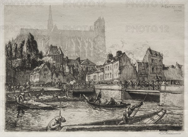 Arrivées des Légumes-Amiens, 1907. Creator: Auguste Louis Lepère (French, 1849-1918).