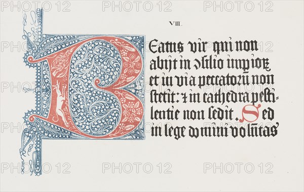 Art of the Lithograph: Psalter- Initial B, Plate VIII, 1818-1819. Creator: Alois Senefelder (German, 1771-1834).