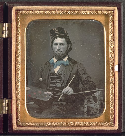 Artist with His Palette and Brushes, c. 1850s. Creator: Unidentified Photographer.