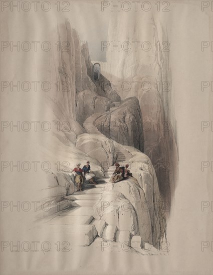 Ascent to the Summit of Sinai, 1839. Creator: David Roberts (British, 1796-1864).