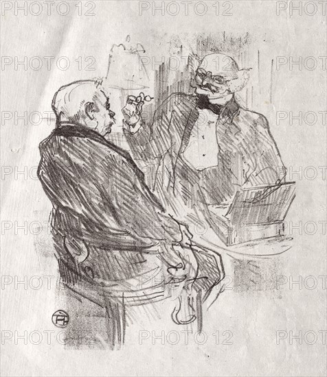 Au pied du Sinaï: Georges Clemenceau et LOculiste Mayer, 1898. Creator: Henri de Toulouse-Lautrec (French, 1864-1901).