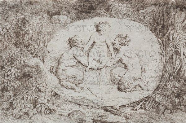 Bacchanales: Nymph Supported by Two Satyrs, 1763. Creator: Jean-Honoré Fragonard (French, 1732-1806).