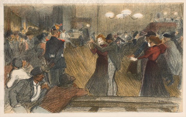 Bal de Barrière, 1898. Creator: Théophile Alexandre Steinlen (Swiss, 1859-1923); Imprimerie Champenois; print tipped into volume along top edge..