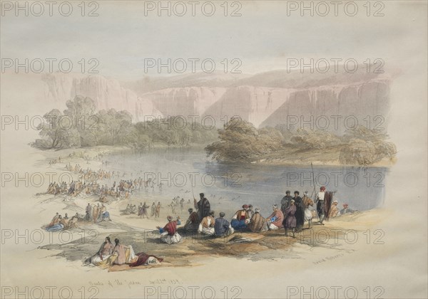 Banks of the Jordan, 1839. Creator: David Roberts (British, 1796-1864).