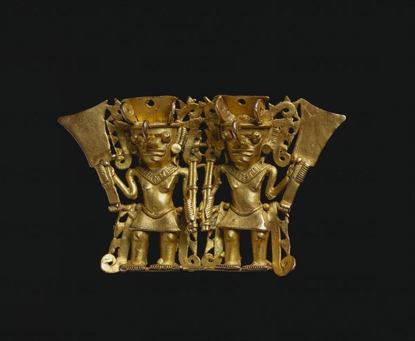 Bat-Nosed Figures Pendant, 1000-1550. Creator: Unknown.