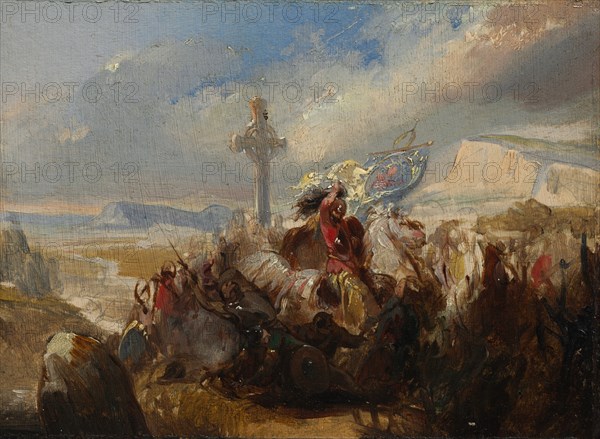 Battle of Poitiers, 25 October 732, 1830s. Creator: Baron Charles de Steuben (French), circle of.