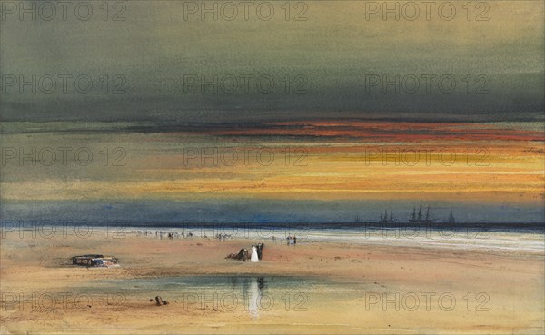 Beach Scene at Sunset, c. 1865-1870. Creator: James Hamilton (American, 1819-1878).