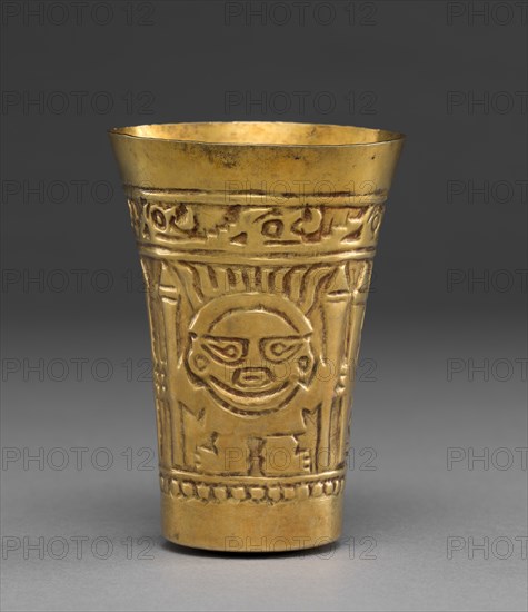 Beaker with Frontal Figures, 900-1100. Creator: Unknown.