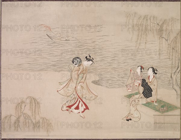 Beauties at the Seashore, c. 1765-1792. Creator: Ippitsusai Buncho (Japanese).