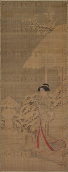 Beauty (Bijin) in the Snow, late 18th-early 19th century. Creator: Kokan Shiba (Japanese, 1747-1818).