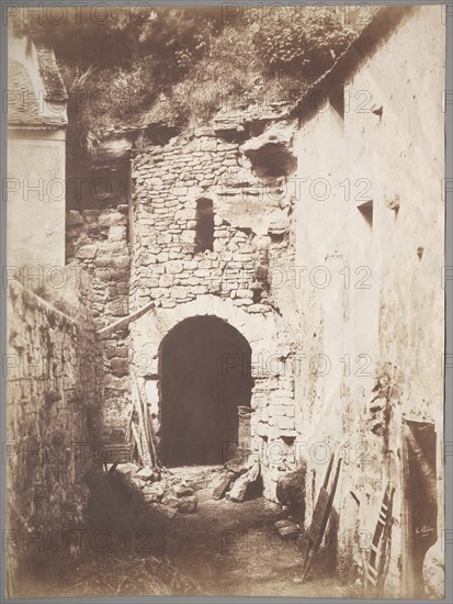 Behind the Troglodyte Farm, c. 1853. Creator: Henri Le Secq (French, 1818-1882).