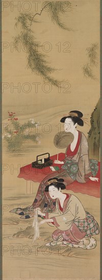 Beneath the Willow, after 1778. Creator: Tsukioka Sessai (Japanese, 1839).