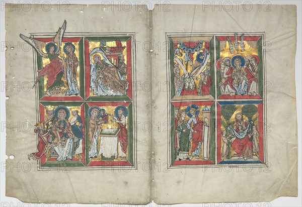 Bifolia with Scenes from the Life of Christ, 1230-1240. Creator: Unknown.