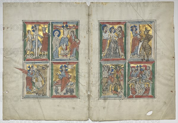 Bifolio with Scenes from the Life of Christ, 1230-1240. Creator: Unknown.