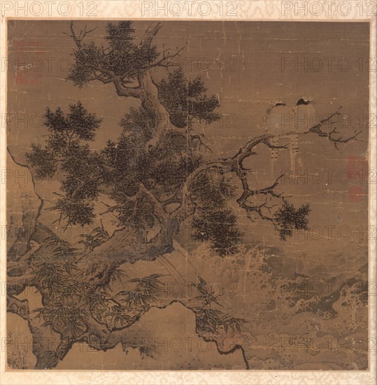 Birds on a Tree above a Cataract, 1127-1279. Creator: Li Di (Chinese, c. 1100-c. 1192).