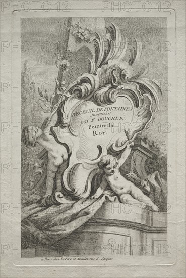 Book of Fountains: No. 1, Title Page, c. 1736. Creator: Gabriel Huquier (French, 1695-1772).