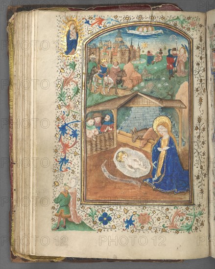 Book of Hours (Use of Utrecht): fol. 62v, The Nativity, c. 1460-1465. Creator: Master of Gijsbrecht van Brederode (Netherlandish); Master of the Boston City of God (Netherlandish).