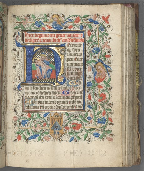 Book Of Hours Use Of Utrecht Fol 63r Initial With Holy Trinity C 