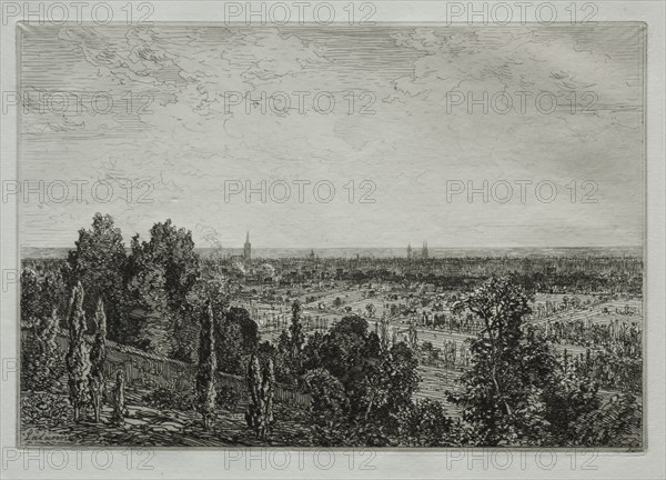 Bordeaux: vue de Cenon. Creator: Maxime Lalanne (French, 1827-1886).