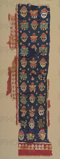 Border of Heads and Palmettes from a Large Hanging , 500s. Creator: Unknown.