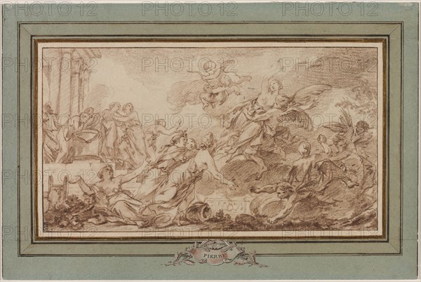 Boreas Abducting Oreithyia, c. 1755-1760. Creator: Jean-Baptiste-Marie Pierre (French, 1713-1789).