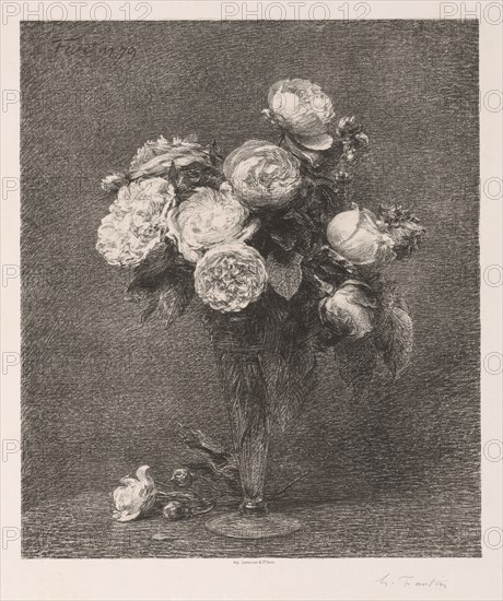 Bouquet of Roses, 1879. Creator: Henri Fantin-Latour (French, 1836-1904).