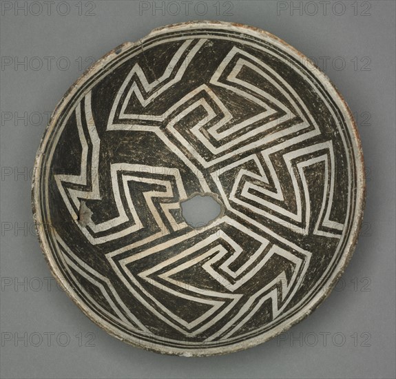 Bowl with Geometic Design (Two-part Pinwheel), c 1000-1150. Creator: Unknown.