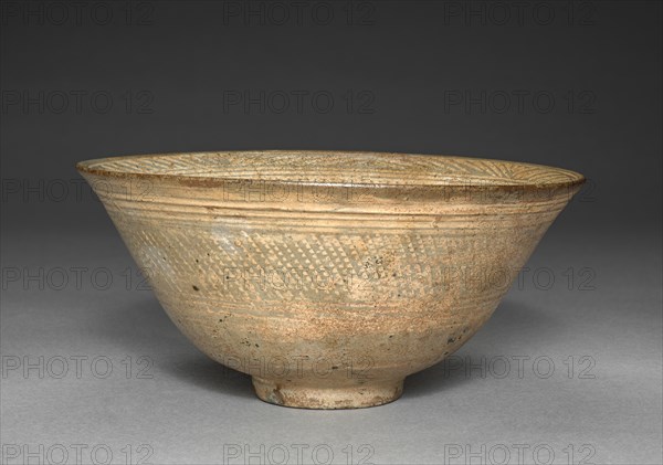 Bowl with Stamped Floral Decoration, 1600s-1700s. Creator: Unknown.