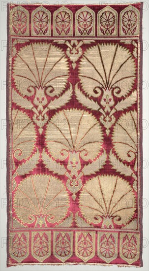 Brocaded velvet cushion cover with carnations, late 1500s. Creator: Unknown.