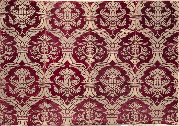 Brocaded velvet panel with Italianate pattern, 1575-1625. Creator: Unknown.