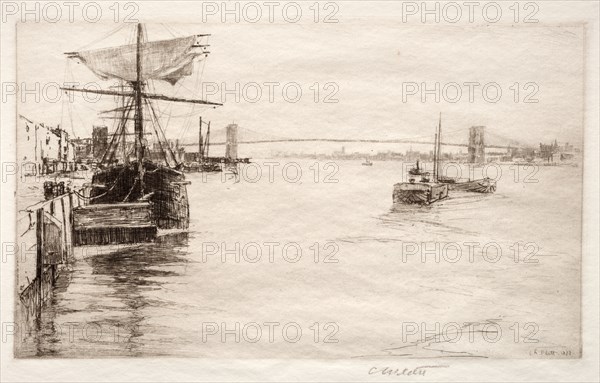 Brooklyn Bridge, 1888. Creator: Charles Adams Platt (American, 1861-1933).