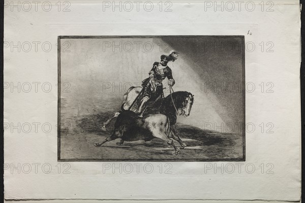 Bullfights: Charles V spearing a bull, 1876. Creator: Francisco de Goya (Spanish, 1746-1828).