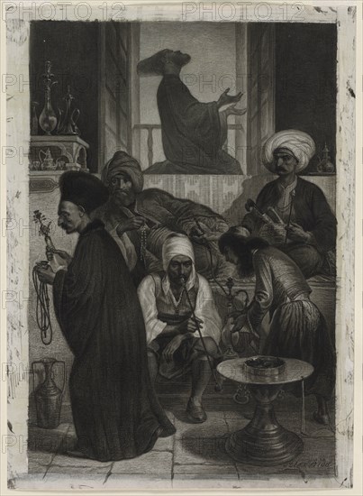 Café in Constantinople, 1847. Creator: Alexandre Bida (French, 1823-1895).