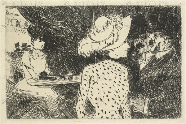 Cafe Scene (descriptive), 1880-1886. Creator: Jean Louis Forain (French, 1852-1931).