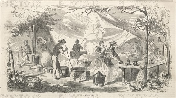 Camp Meeting Sketches: Cooking, 1858. Creator: Winslow Homer (American, 1836-1910).