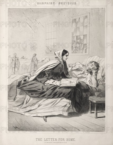 Campaign Sketches: The Letter for Home, 1863. Creator: Winslow Homer (American, 1836-1910).