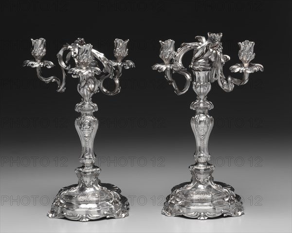 Candelabrum Pair , 1757-1758. Creator: François Thomas Germain (French, 1726-1791).