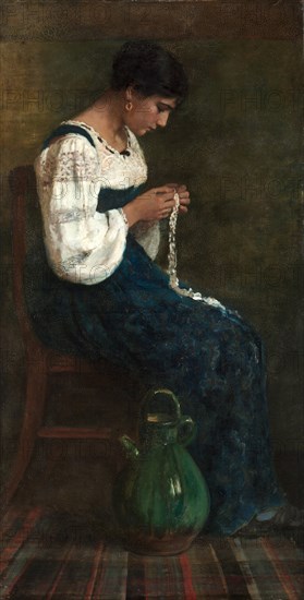 Capri Lace Maker, 1884. Creator: George B. Butler (American, 1838-1907).