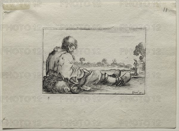 Caprices: Seated Beggar. Creator: Stefano Della Bella (Italian, 1610-1664).