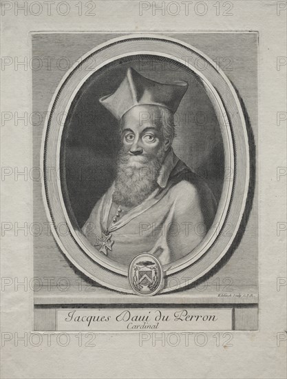 Cardinal Jaques Davey Duperron. Creator: Gerard Edelinck (French, 1640-1707).