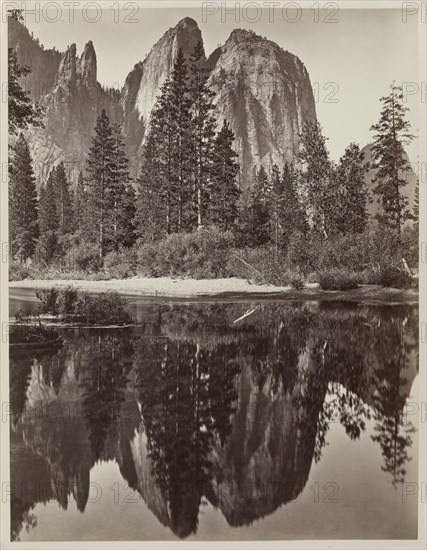 Cathedral Rocks and Reflections, Yosemite, 1864. Creator: Charles Leander Weed (American, 1824-1903).