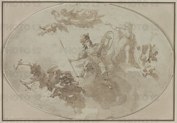 Ceiling Study: Allegory of Peace and War, c. 1800 ?. Creator: Giuseppe Bernardino Bison (Italian, 1762-1844).