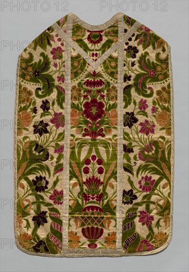 Chasuble, Stole, Burse(Corporal Case), and Maniple, c 1600- 1700. Creator: Unknown.