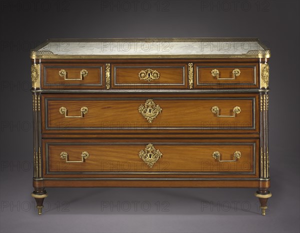 Chest of Drawers, c. 1775-1792. Creator: Claude-Charles Saunier (French, 1735-1807), attributed to ; Pierre Joseph Désiré Gouthière (French, 1732-1813/14), mounts in the style of.