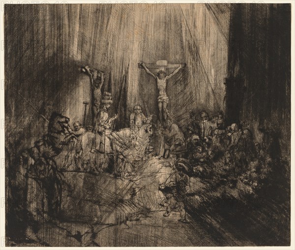 Christ Crucified Between the Two Thieves: The Three Crosses, 1653- c.1660. Creator: Rembrandt van Rijn (Dutch, 1606-1669).