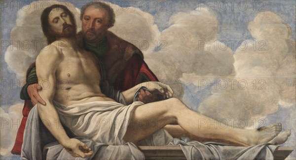 Christ with Joseph of Arimathea, c. 1525. Creator: Giovanni Girolamo Savoldo (Italian, c. 1480-aft.1548).