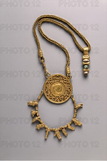 Collar with Medallion and Pendant, 200-300. Creator: Unknown.