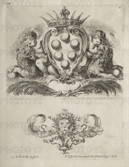 Collection of Various Caprices and New Designs of Cartouches and Ornaments: No. 6. Creator: Stefano Della Bella (Italian, 1610-1664).